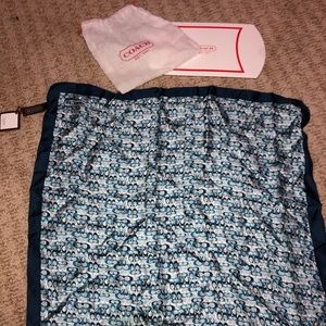 NWT Blue Large Coach Scarf